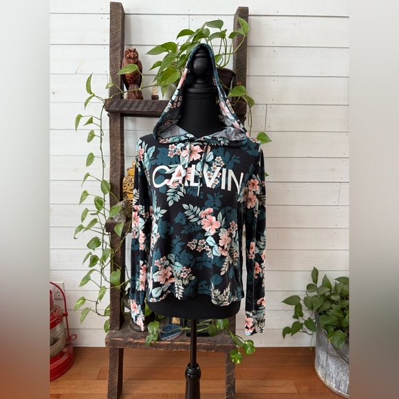 Calvin Klein Performance Floral Top - Teal with Pink Accents - Picture 13 of 17